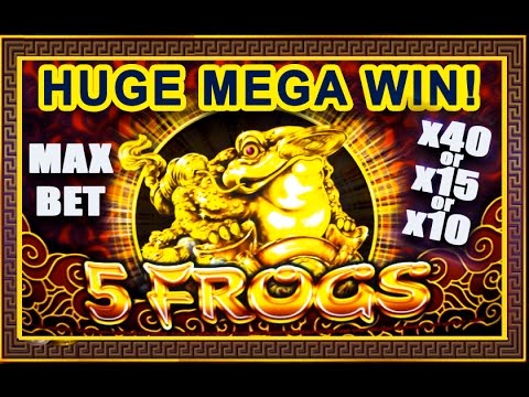 *HUGE MEGA WIN* – FIVE FROGS SLOT – MAX BET BONUS +SUPER GAMES|RETRIGGER! – Slot Machine Bonus