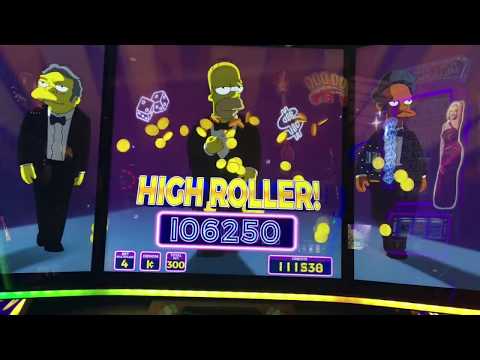 JACKPOT HANDPAY on THE SIMPSONS!  Lots of slot machine bonuses and BIG WINS!