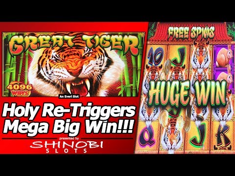 Great Tiger Slot – Re-Trigger City, Mega Big Win in Free Spins Bonus