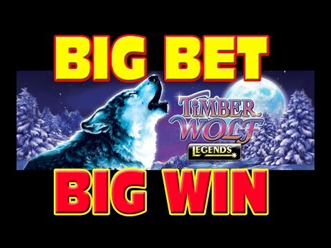 Timber Wolf Legends BIG BET + MEGA WIN Las Vegas Slot Machine Winner