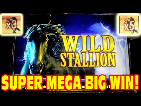 Wild Stallion * SUPER MEGA BIG WIN * Slot Machine Bonus HUGE 3x 5x WIN