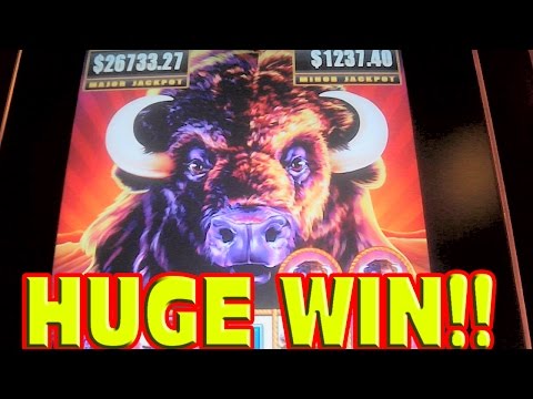 Buffalo Stampede * HUGE WIN * Las Vegas Slot Machine MEGA BIG WIN