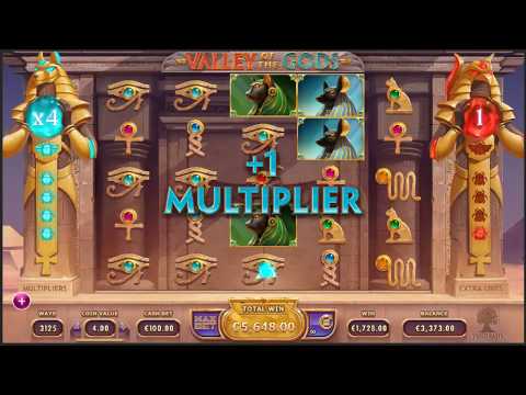 EPIC MEGA WIN On Valley of the Gods Slot Machine From Yggdrasil Gaming