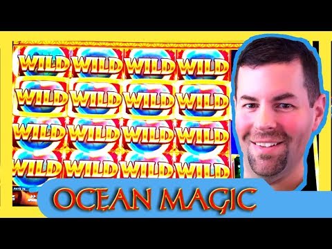 Ocean Magic Slot Machine | Big Win on Small Bet! | Nearly full screen of Wilds!