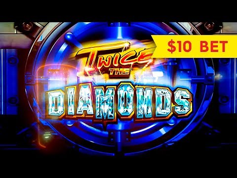 Twice The Diamonds Slot – BIG WIN BONUS – $10 Bet!