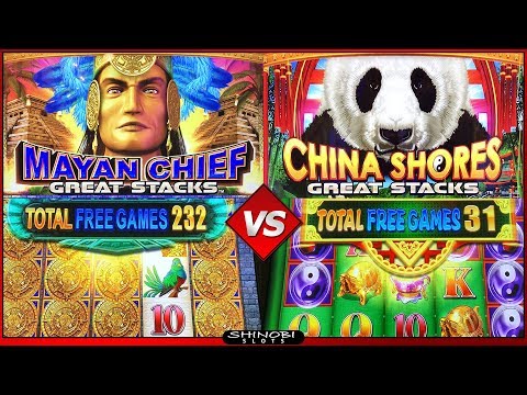 Mayan Chief vs China Shores Great Stacks Slots – Big WIn Bonuses