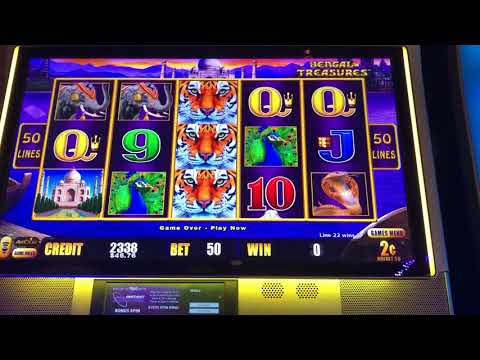 Live play on lightning link bengal treasures slot machine big win!