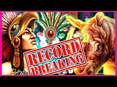 💲 RECORD BREAKING SPINS 💲 MONTEZUMA + RAGING RHINO SLOT MACHINES BIG WINS! | Slot Traveler