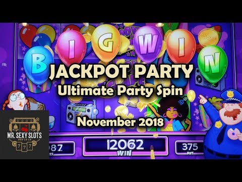 Jackport Party Ultimate Party Spin Slot Machine First Look Bonus BIG Win