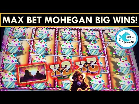 MAX BETTING @ MOHEGAN SUN CASINO! BUFFALO DIAMOND SLOT MACHINE BIG WIN! SUGAR HITS @ $6 BETS!