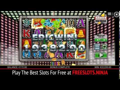 Danger High Voltage Slots HUGE WIN 555x Free Spins!