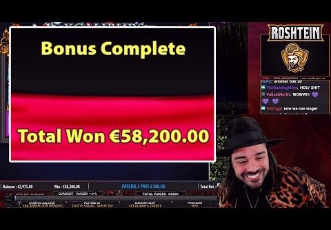 ROSHTEIN CRAZY 58200 EURO MEGA BIG WIN XCALIBUR’S CHOICE CASINO ONLINE SLOT