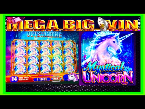 FULL SCREEN!!! HUGE MEGA WINS! Mystical Unicorn WMS Slot Machine!