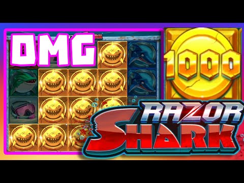 RAZOR SHARK💧 SLOT BONUS HUNT BIG WIN NON STOP BONUS AND GOLDEN COINS!!!😵