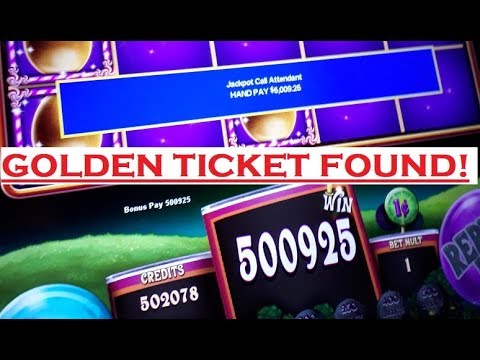 WILLY WONKA SLOT $5,000.00 Golden Ticket Found * HANDPAY * JACKPOT * HUGE WIN * 10,000x+