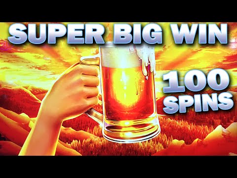 *100 FREE SPINS* BIER HAUS 200 SLOT MACHINE BONUS SUPER BIG WIN Wms Slots