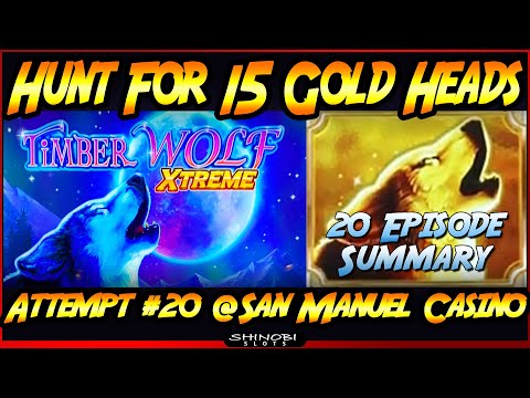 Hunt For 15 Gold Heads! Episode #20 on TimberWolf Xtreme – BIG WIN Bonus and 20-Episode Summary