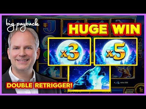 RARE DOUBLE RETRIGGER! Timber Wolf Gold Slot – HUGE WIN!