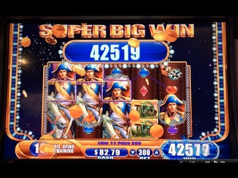 WMS – Napoleon and Josephine SUPER BIG WIN Slot Machine Bonus Free Spins