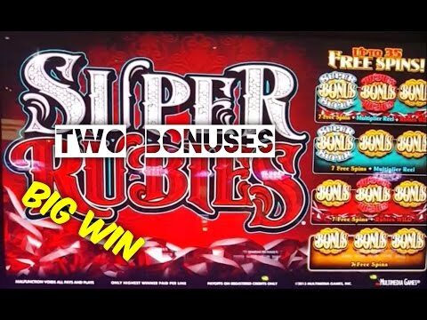 Super Rubies slot – Two featured bonuses – Big Win bonus – Slot Machine Bonus