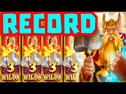 POWER OF THOR MEGAWAYS 🍀 SLOT RECORD ULTRA MEGA BIG WIN 😱 I DESTROYED THIS SLOT OMG HUGE HAMMERS‼️