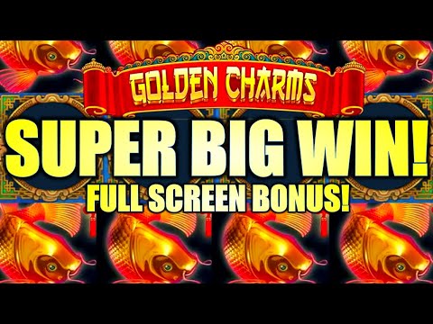 FULL SCREEN! SUPER BIG WIN!! MY BIGGEST WIN ON GOLDEN CHARMS Slot Machine (SG)