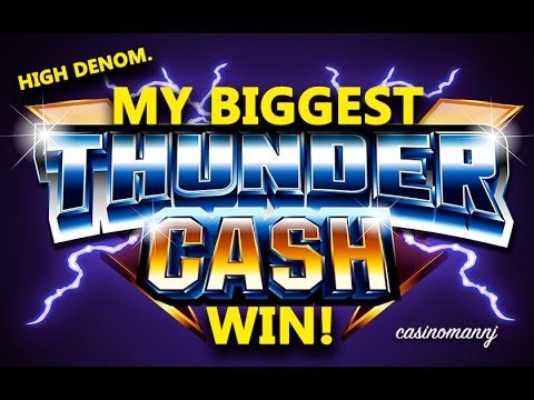 THUNDER CASH SLOT – *HIGH DENOM* – “MY LARGEST WIN”!!! -Slot Machine Bonus