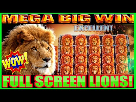 **MEGA HUGE WIN!** ALL THE LIONS! King of Africa WMS Slot Machine Bonus