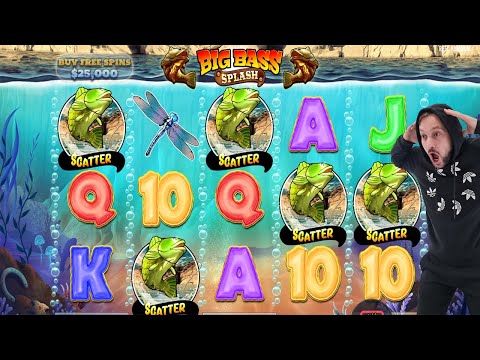 I GOT AGAIN 5 SCATTERS on BIG BASS SPLASH – BIG WINS – 20 FREE SPINS CASINO SLOT ONLINE GAME