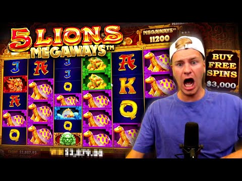 5 LIONS MEGAWAYS SLOT POPS OFF! (Huge Bonus Buy Win)