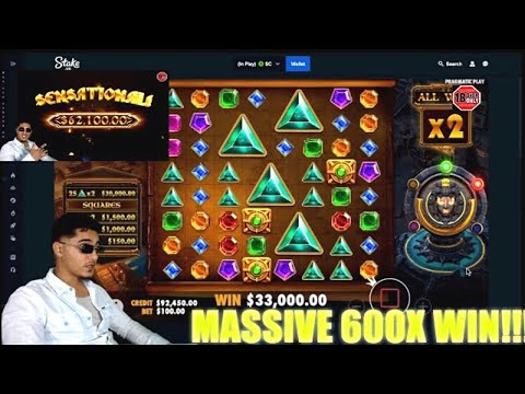 GEMS BONANZA 600X RECORD WIN!! MAX SQUARES $10,000 BONUS BUY HIT!!!(STAKE.US)