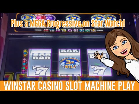 Winstar Casino Slot Machine Live Play!  Triple Jackpot Gems & Star Watch MEGA Hit!