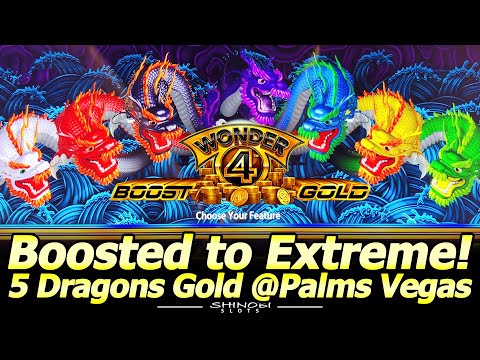 Boosted To Extreme – Wonder 4 Boost Gold 5 Dragons Slot Machine. BIG WIN @Palms Casino in Las Vegas!