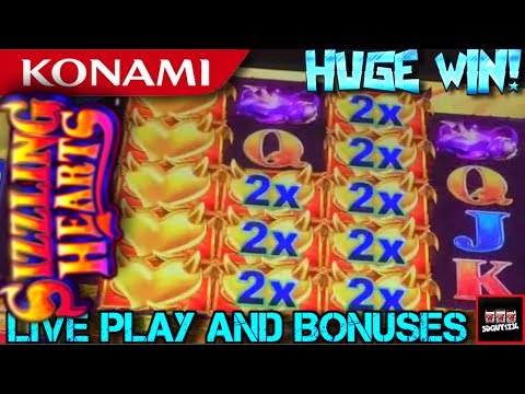 HUGE WIN!!!! LIVE PLAY on Sizzling Hearts Slot Machine