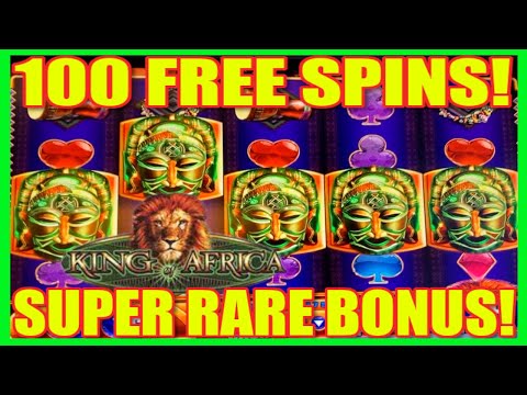 **100 FREE SPINS!** SUPER RARE BONUS! KING OF AFRICA SLOT MACHINE