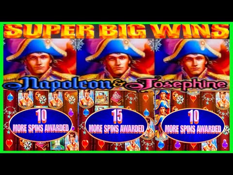 **SUPER BIG WINS!** TONS OF RETRIGGERS! Napoleon and Josephine WMS Slot Machine Bonus Wins