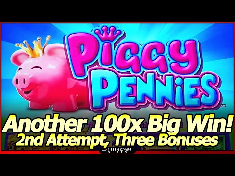 All Aboard Piggy Pennies Slot Machine – Another 100x Big Win!  Free Spins and All Aboard Features