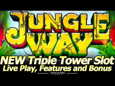 Jungle Way Triple Tower Slot Machine – NEW Konami game Live Play, Feature and Free Games!