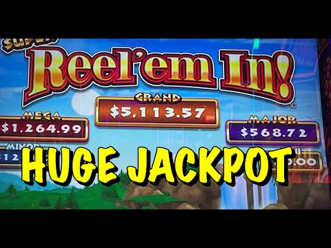 Awesome Jackpot Handpay + HUGE wins on New Super Reel Em in Slot