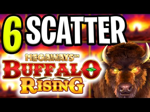 BUFFALO RISING MEGAWAYS 🔥 SLOT RARE 6 SCATTER BONUS DROP‼️