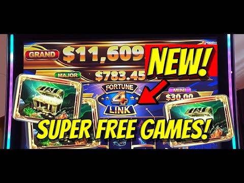 NEW SLOT: Fortune 4 Link, huge SUPER FREE GAMES bonus win on max bet!